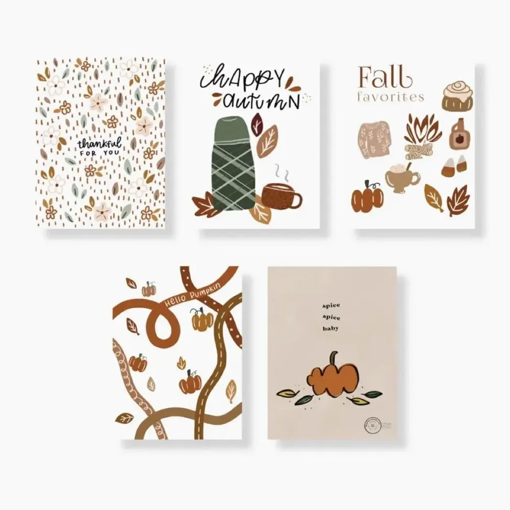 Sapphire Design Co. Happy Autumn Card set of 10 cards with envelopes NEW